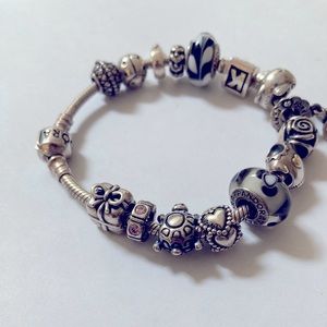 Pandora bracelet with 15 charms